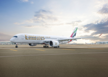 Emirates apresenta o seu Airbus A350 que fará o primeiro voo comercial para Edimburgo