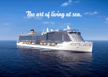 Costa Toscana é o segundo dos dois novos navios irmãos da Costa Cruzeiros movidos por GNL