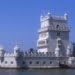 Torre de Belém iluminada com as cores da bandeira nacional